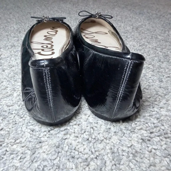 Sam Edelman Felicia Black Patent Leather Ballet Flats Bow Logo Size 11 - Picture 4 of 11